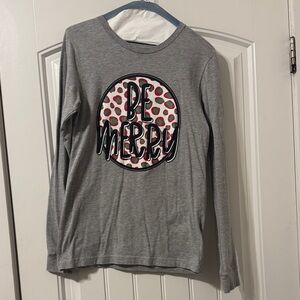 Gray Christmas 'Be Merry' Women’s Long Sleeve Shirt